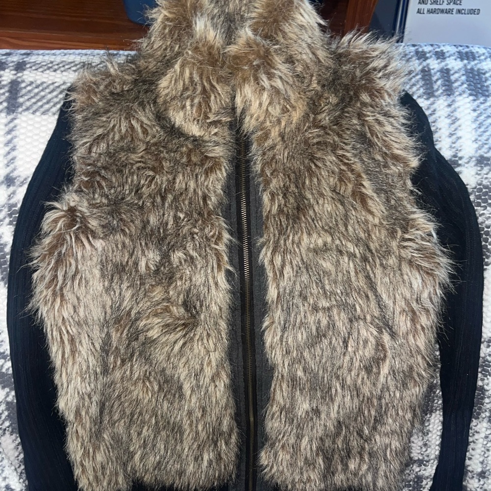 Carolyn Taylor Faux Fur Coat in Brown and Black
